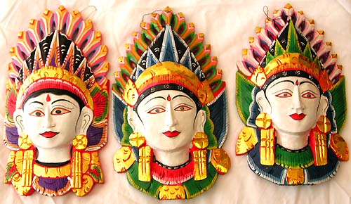 Indonesian mask, hand painted decor, wall art, artisan crafts, womens gift designs, folk art ornaments, balinese products 