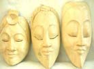 Crafted carvings, carved white wood, artisan masks, tribal art, aboriginal products, indonesian ornaments
