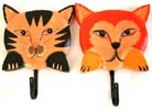 Pet lovers crafted gifts, indonesian artisan, painted carvings, wall hangers, apparel hook, unique decoration