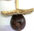 Coconut home decor, garden bamboo crafts, bali bird house, wildlife accessory, indonesian artisan gift