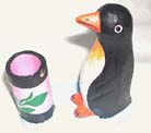 Penguin toothbrush holder, carved kids tooth paste accessory, bali crafted gifts, art inspired craft, animal figures