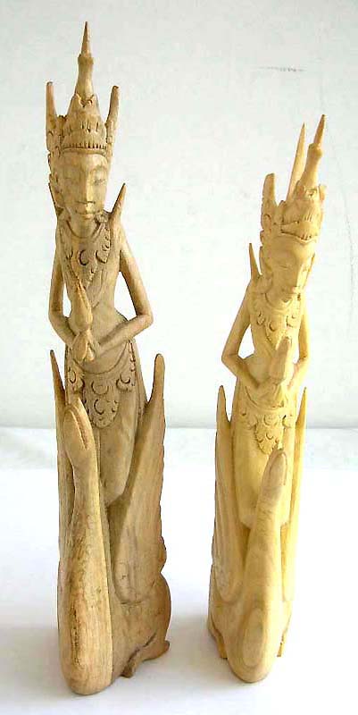 Wooden figure, handcrafted sculpture, unique praying buddha crafts, Bali handicraft, contemporary art