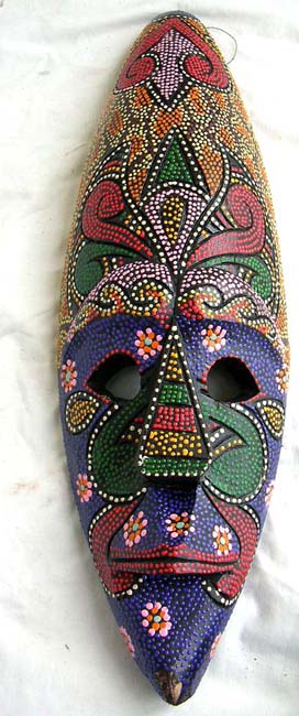 Wooden interior art, aboriginal artist designs, tribal mask, bali handicrafts, carved masks, wall decor 